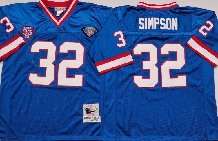 NFL Buffalo Bills #32 O. J. Simpson blue Throwback Jersey