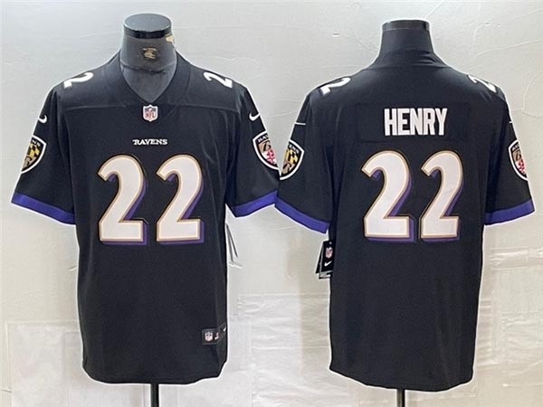 Men's Baltimore Ravens #22 Derrick Henry Black Vapor Limited Jersey