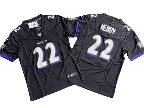 Men's Baltimore Ravens #22 Derrick Henry Black Vapor F.U.S.E. Limited Jersey