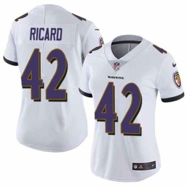 Women's Baltimore Ravens #42 Patrick Ricard White Vapor Untouchable Football Jersey