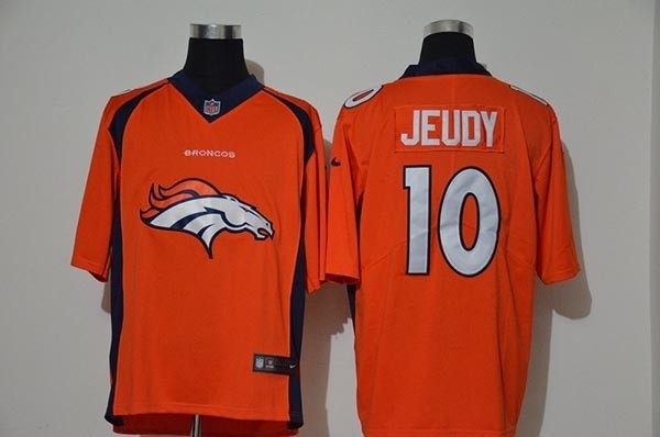 NFL Broncos Jerry Jeudy #10 Orange Team Big Logo Vapor Untouchable Limited Jersey