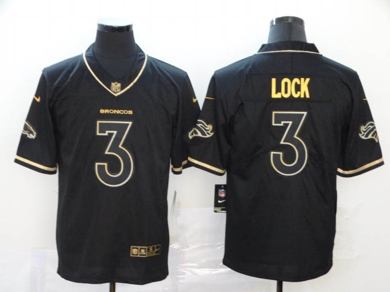 NFL Broncos #3 Drew Lock Black Gold Vapor Untouchable Limited Jersey