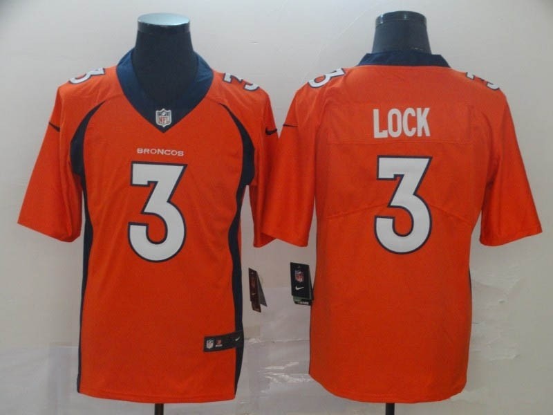 NFL Broncos #3 Drew Lock Orange Vapor Untouchable Limited Jersey