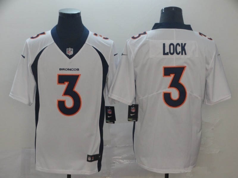 NFL Broncos #3 Drew Lock White Vapor Untouchable Limited Jersey