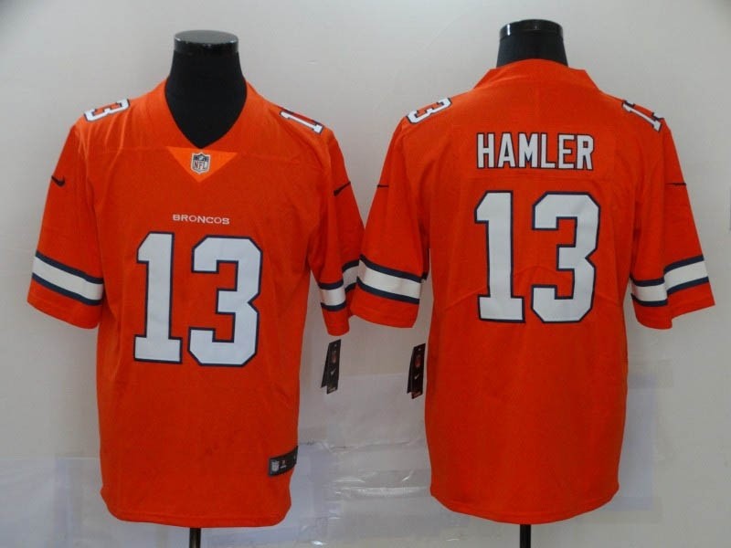 NFL Broncos #13 KJ Hamler Orange 2020 NFL Draft First Round Pick Color Rush Limited Jersey