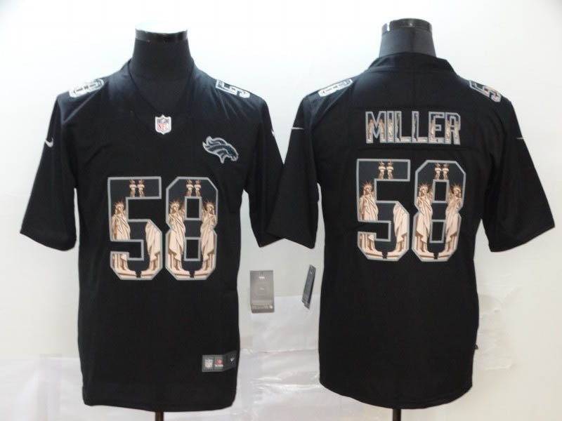 NFL Broncos #58 Von Miller Black Statue Of Liberty Limited Jersey