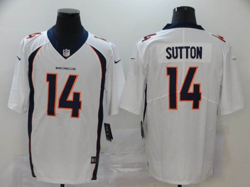 NFL Broncos Courtland Sutton #14 White Vapor Untouchable Limited Jersey