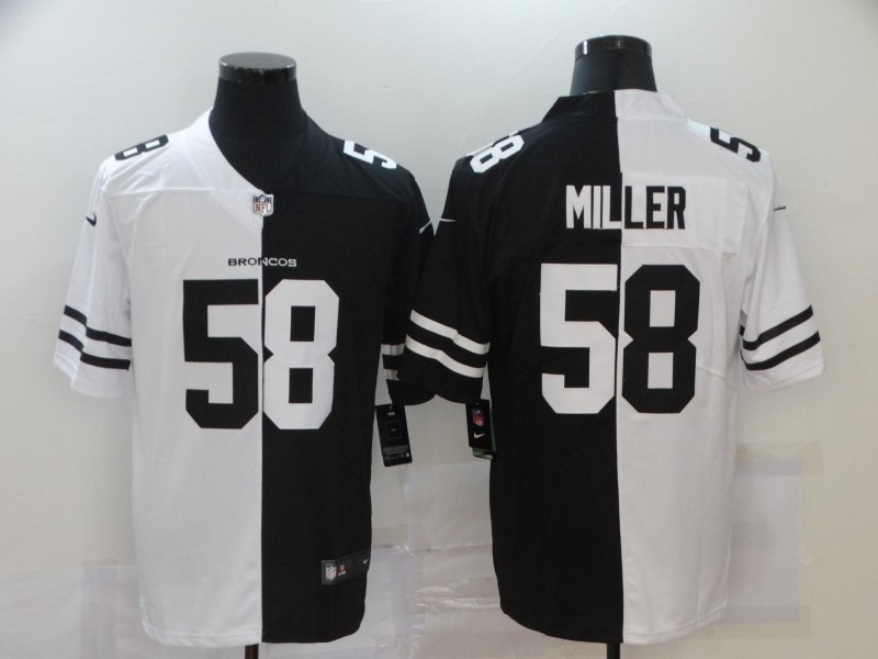 NFL Denver Broncos #58 Von Miller Men's Black V White Peace Split Nike Vapor Untouchable Limited Jersey