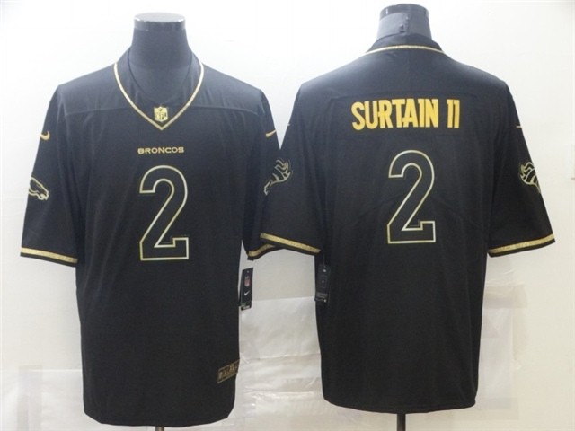 Denver Broncos #2 Pat Surtain II Black Gold Vapor Limited Jersey