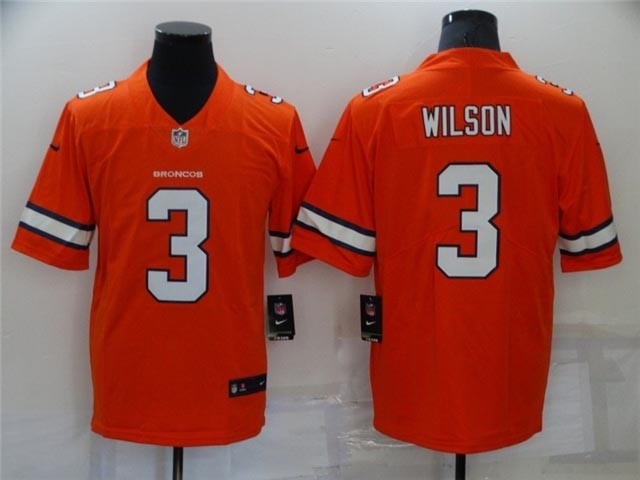 Denver Broncos #3 Russell Wilson Orange Color Rush Limited Jersey