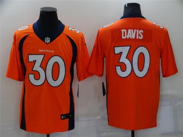 Denver Broncos #30 Terrell Davis Orange Vapor Limited Jersey