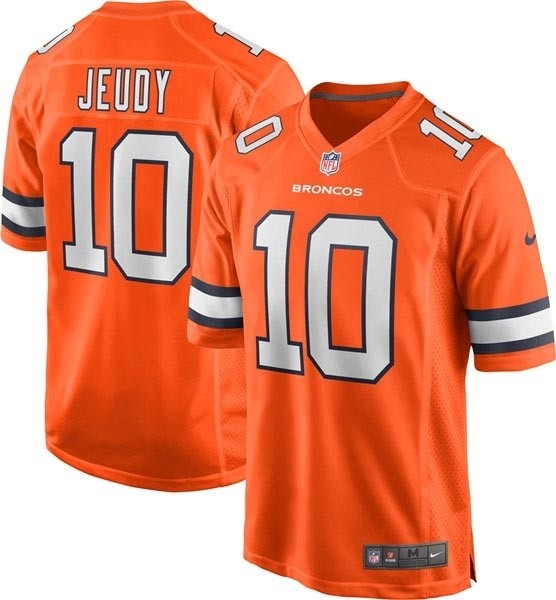 Men's Denver Broncos #10 Jerry Jeudy Orange Color Rush Limited Jersey