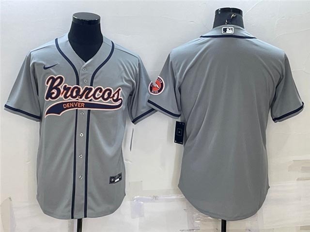 NFL Denver Broncos Gray Baseball Cool Base Team Jersey