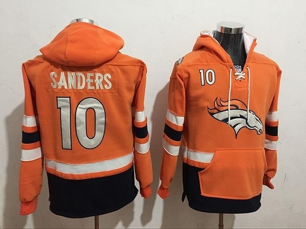 NFL Denver Broncos #10 Emmanuel Sanders Orange All Stitched Hooded Sweatshirt