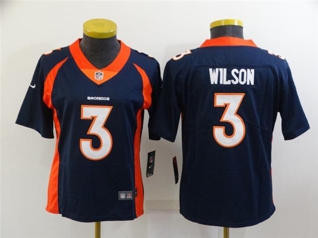 Women's Denver Broncos #3 Russell Wilson Blue Vapor Limited Jersey