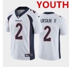 Youth Denver Broncos #2 Surtain II White Nike Vapor Untouchable Limited 2021 NFL Jersey