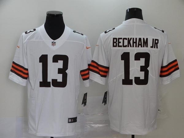 Nike Browns Beckham Jr #13 White Vapor Untouchable Limited New Jersey