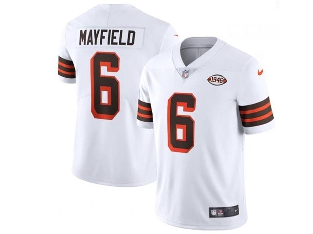 Cleveland Browns #6 Baker Mayfield White 1946 Collection Vapor Limited Jersey