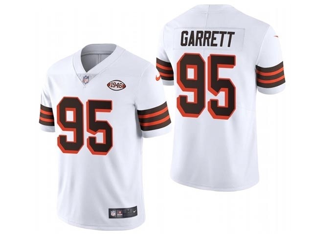 Cleveland Browns #95 Myles Garrett White 1946 Collection Vapor Limited Jersey