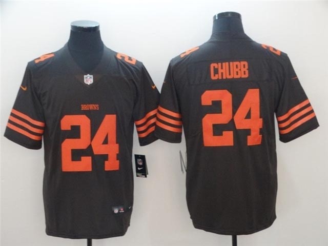 Cleveland Browns #24 Nick Chubb Alternate Brown Vapor Limited Jersey