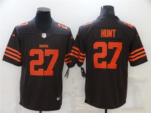 Cleveland Browns #27 Kareem Hunt Alternate Brown Vapor Limited Jersey