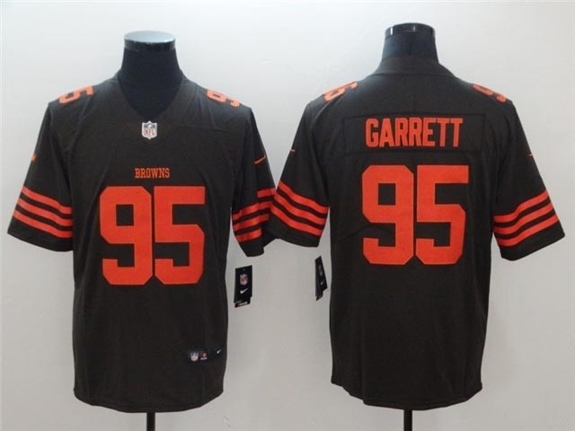 Cleveland Browns #95 Myles Garrett Alternate Brown Vapor Limited Jersey