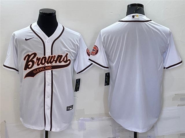 NFL Cleveland Browns Blank White Baseball Cool Base Team Jersey