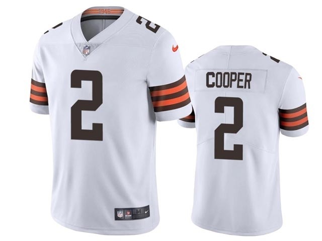 Men's Cleveland Browns #2 Amari Cooper White Vapor Limited Jersey