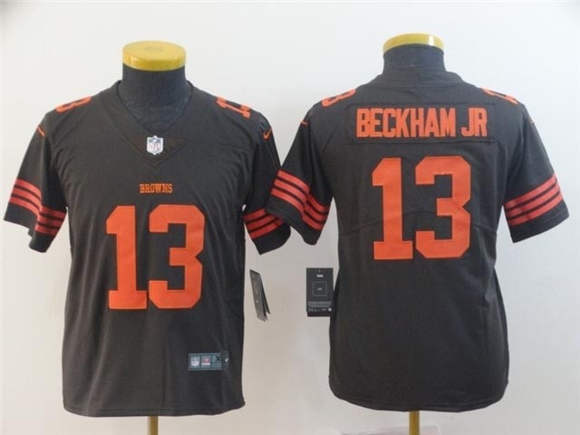 Youth Cleveland Browns #13 Odell Beckham Jr. Alternate Brown Vapor Limited Jersey