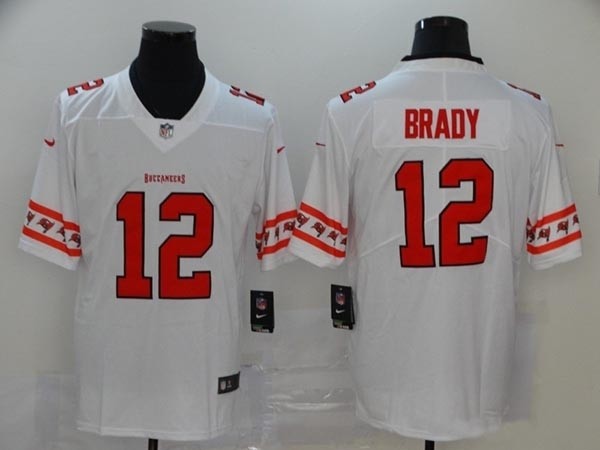 NFL Tampa Bay Buccaneers Brady #12 white Logo Jersey