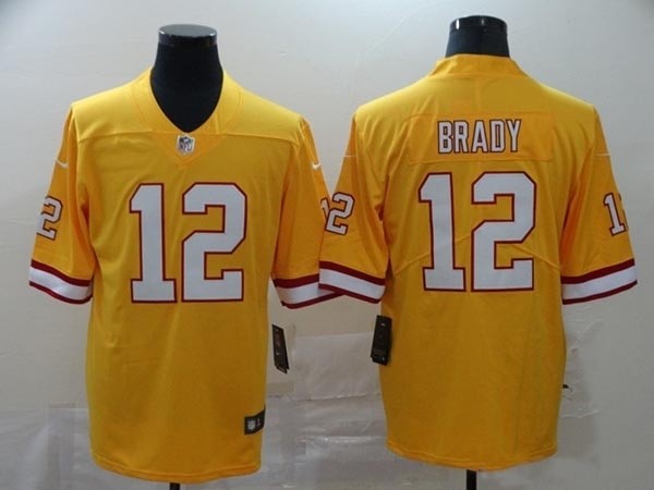 NFL Tampa Bay Buccaneers Brady #12 Yellow Jersey