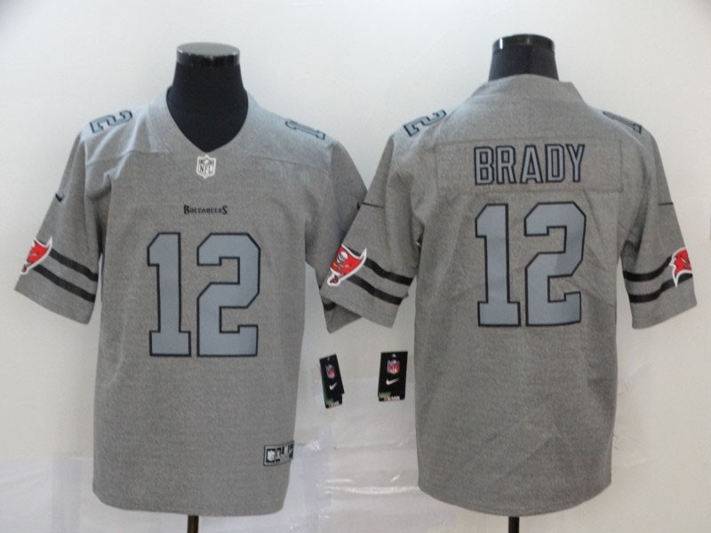 NFL Tampa Bay Buccaneers #12 Tom Brady Gray Gridiron Gray Vapor Untouchable Limited Jersey