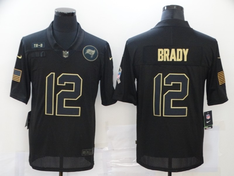 Nike Buccaneers #12 Tom Brady Black 2020 Salute To Service Limited Jersey