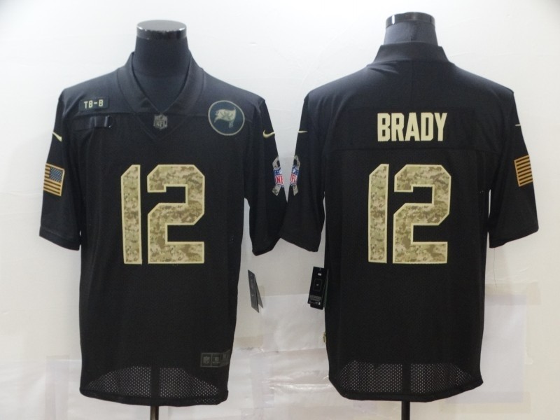 Nike Buccaneers #12 Tom Brady Black Camo 2020 Salute To Service Limited Jersey