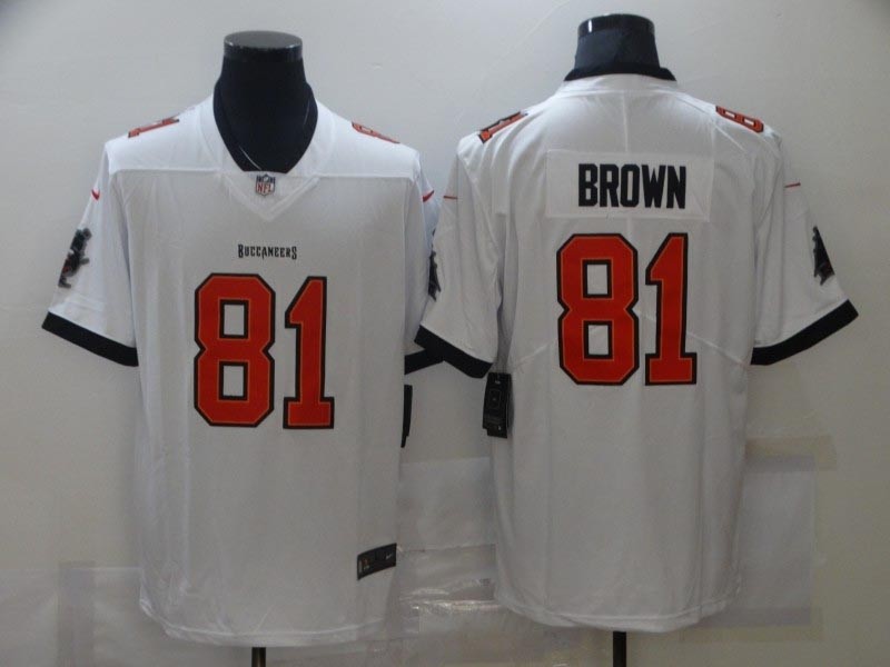 Men's Tampa Bay Buccaneers #81 Antonio Brown White 2020 NEW Vapor Untouchable Stitched Limited Jersey