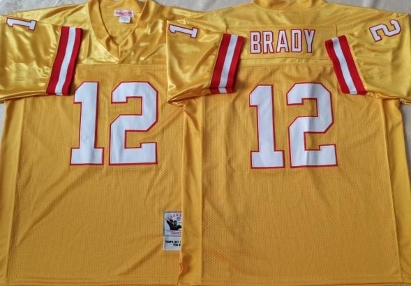 NFL Throwback Tampa Bay Buccaneers #12 BRADY Golden Mitchell & Ness jersey