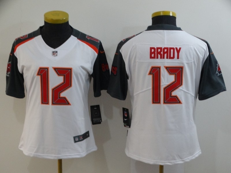 Women Buccaneers #12 Tom Brady White Vapor Untouchable Limited Jersey