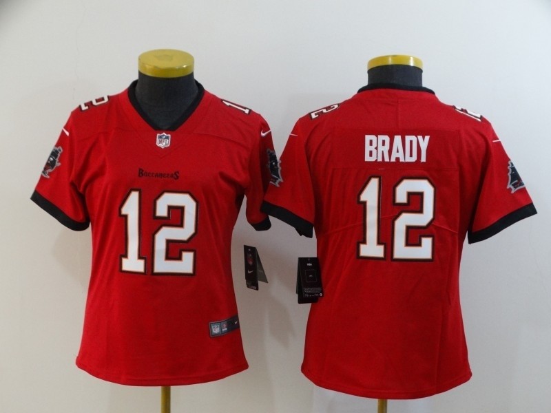 Women Nike Buccaneers #12 Tom Brady Red New 2020 Vapor Untouchable Limited Jersey