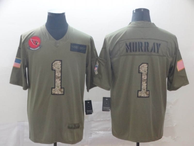 NFL Cardinals #1 Kyler Murray 2019 Olive Camo Salute To Service Limited Jersey