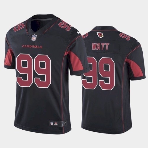 Men's Arizona Cardinals #99 J.J. Watt Black and red Color Rush Jersey