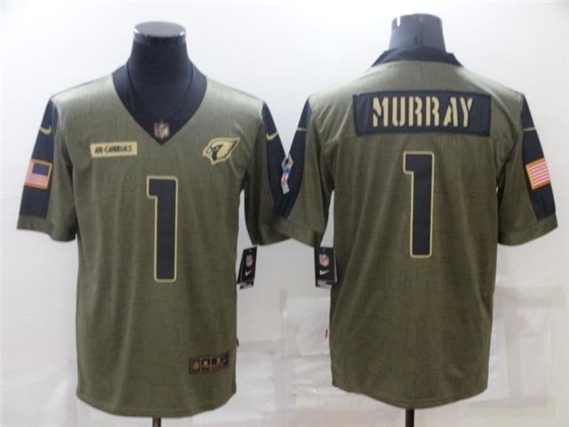 Arizona Cardinals #1 Kyler Murray 2021 Olive Salute To Service Limited Jersey