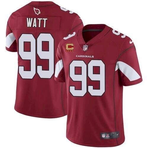 Men's Arizona Cardinals #99 J.J. Watt 2022 Red With 4-Star C Patch Vapor Untouchable Limited Stitched Jersey