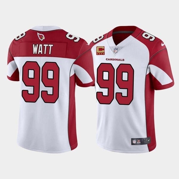 Men's Arizona Cardinals #99 J.J. Watt 2022 White With 4-Star C Patch Vapor Untouchable Limited Stitched Jersey