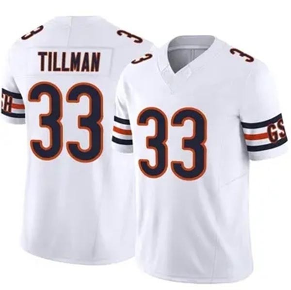 Men's Chicago Bears #33 Charles Tillman White Stitched Football Jersey