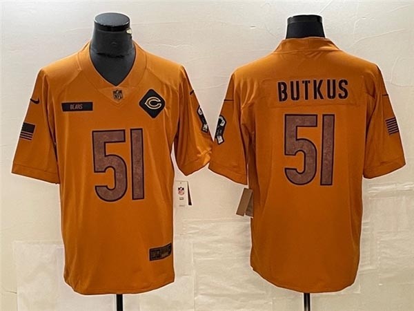 Men's Chicago Bears #51 Dick Butkus 2023 Brown Salute To Service Limited Jersey