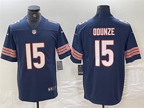 Men's Chicago Bears #15 Rome Odunze Blue Vapor Limited Jersey