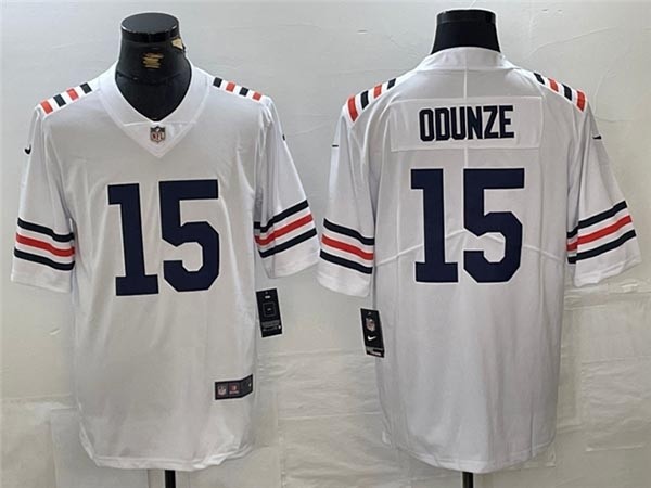 Men's Chicago Bears #15 Rome Odunze White Alternate Classic Vapor Limited Jersey