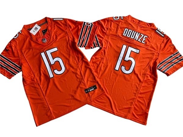 Men's Chicago Bears #15 Rome Odunze Orange Vapor F.U.S.E. Limited Jersey