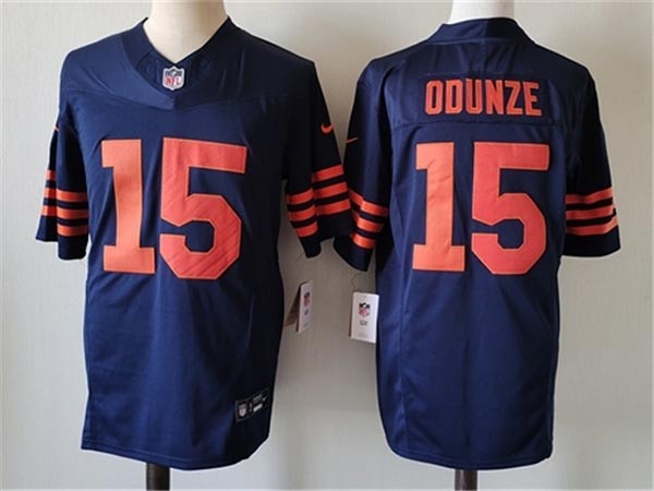 Men's Chicago Bears #15 Rome Odunze Alternate Blue Vapor F.U.S.E. Limited Jersey