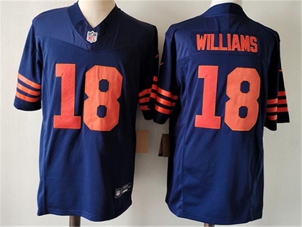 Men's Chicago Bears #18 Caleb Williams Alternate Blue Vapor F.U.S.E. Limited Jersey